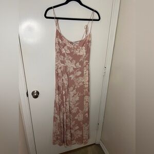 Reformation Jaelyn Floral Pink and Cream Midi Dress